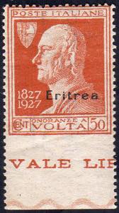 1927 - 50 cent. Volta, non dentellato in ... 