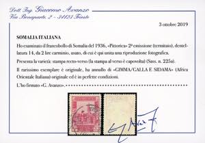 1936 - 2 lire Pittorica, dent. 14, ... 