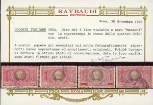 1924 - 5 lire Manzoni, giro ... 