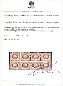 1877 - 30 cent. bruno Stemma (6), ... 