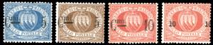 1892 - Soprastampati, serie completa (8/11), ... 
