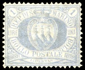1894 - 1 lira oltremare Stemma (31), ... 