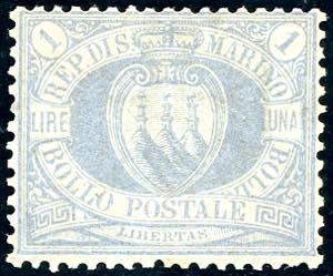 1894 - 1 lira oltremare Stemma (31), nuovo, ... 