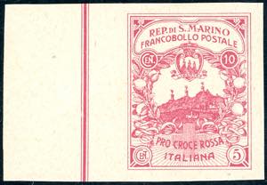 1916 - 5 + 10 cent. Croce Rossa, non emesso, ... 