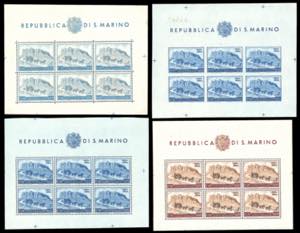 1949/51 - UPU, i quattro foglietti (8/11), ... 