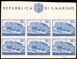 1951 - 200 lire UPU, foglietto (9), prova su ... 