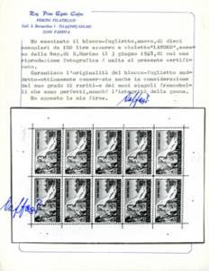 1948 - 100 lire Lavoro, minifoglio ... 