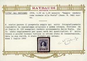 1934 - 1,30 su 1,25 lire azzurro, ... 