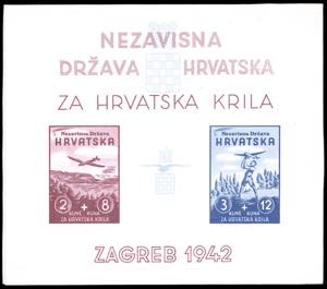 CROAZIA POSTA AEREA 1942 - Pro Aviazione, ... 