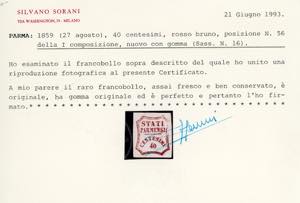 1859 - 40 cent. rosso bruno, I ... 