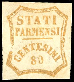 1859 - 80 cent. bistro arancio, evidente ... 