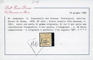 1859 - 80 cent. bistro arancio, ... 