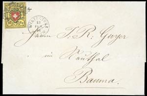 SVIZZERA 1854 - 10 r. Rayon II (15), ... 