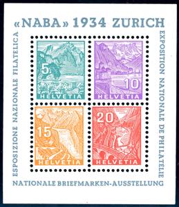 SVIZZERA FOGLIETTI 1934 - NABA, foglietto ... 