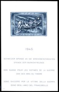 SVIZZERA FOGLIETTI 1945 - 3 + 7 f. Vittime ... 