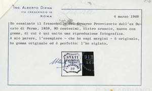 1859 - 80 cent. bistro arancio, ... 