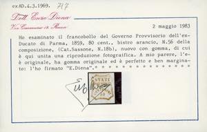 1859 - 80 cent. bistro arancio, ... 