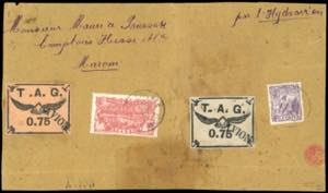 GUYANA FRANCESE POSTA AEREA 1921 - 0,75 fr. ... 