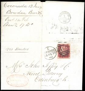 INDIA/GREAT BRITAIN 1871 - Forwarding agent ... 