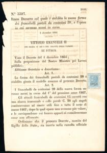REGNO DITALIA 1863/1866 - ... 