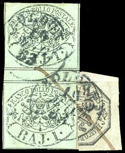 1852 - 1 baj verde grigiastro, coppia ... 