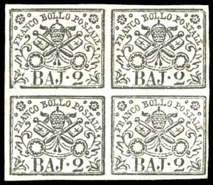 1852 - 2 baj grigio azzurrastro, carta ... 