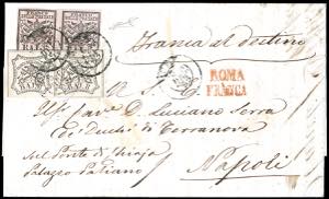 1852 - 5 baj rosa chiaro, coppia orizzontale ... 