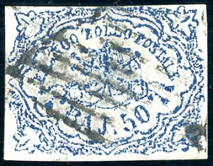 1864 - 50 baj azzurro oltremare scuro, ... 