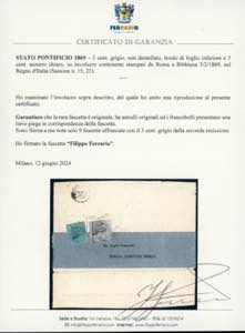 1869 - 3 cent. grigio, non ... 