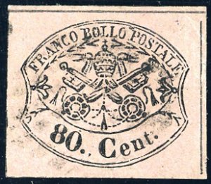 1867 - 80 cent. rosa lillaceo (20), usato, ... 