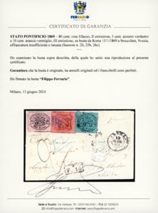 1869 - 80 cent. rosa lillaceo, II ... 