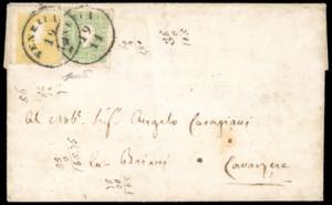 1862 - 2 soldi giallo, II tipo, 3 soldi ... 