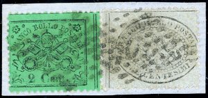 1868 - 3 cent. grigio, 2 cent. verde chiaro ... 