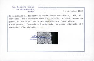 1868 - 80 cent. rosa carminato, ... 