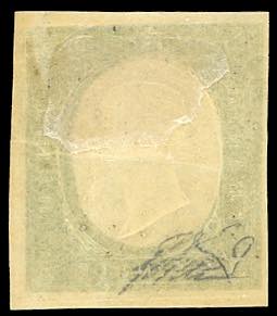 1854 - 5 cent. verde oliva scuro, ... 