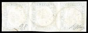 1857 - 5 cent. verde scuro (13Ac), ... 
