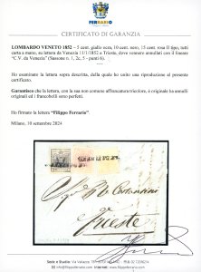 1852 - 5 cent. giallo ocra, 10 ... 