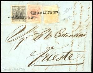 1852 - 5 cent. giallo ocra, 10 cent. grigio ... 