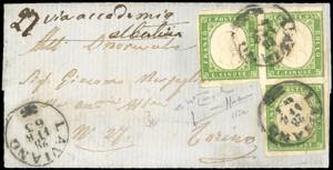 1863 - 5 cent. verde giallastro (13Da), ... 
