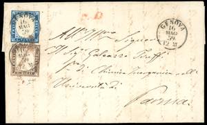 1859 - 10 cent. bruno, tinta del 1859, 20 ... 