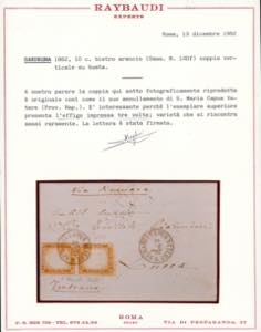 1862 - 10 cent. bistro arancio, ... 