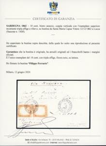 1862 - 10 cent. bistro arancio, ... 