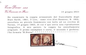 1862 - 3 lire rame vivo (18A), ... 