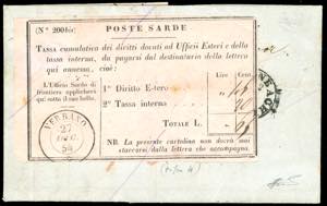 1854 - Lettera non affrancata da Offenbach ... 