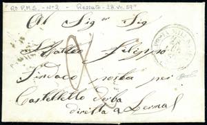 1859 - Lettera non affrancata scritta a ... 