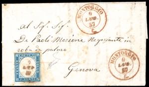 LIGURIA-MONTOGGIO, doppio cerchio rosso ... 