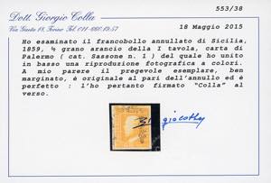 1859 - 1/2 grano arancio, I ... 