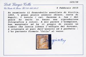 1859 - 1/2 grano giallo arancio ... 