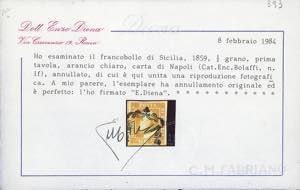 1859 - 1/2 grano giallo arancio ... 