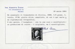 1859 - 1/2 grano giallo oliva, I ... 